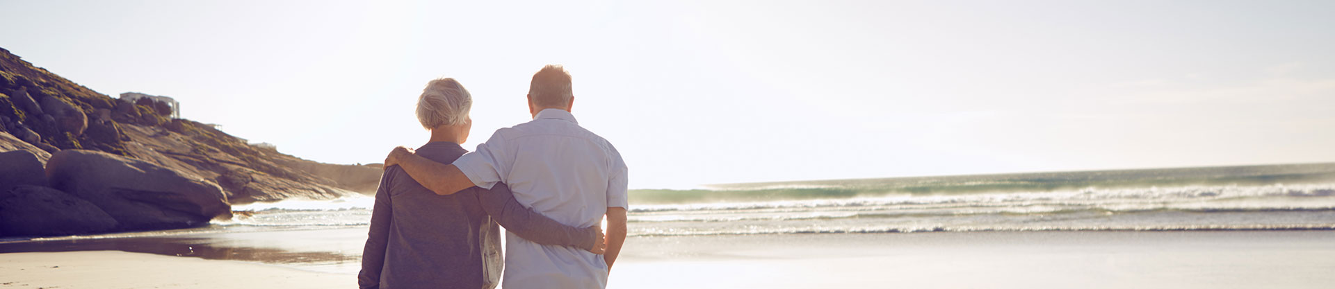 Senior couple together at beach 