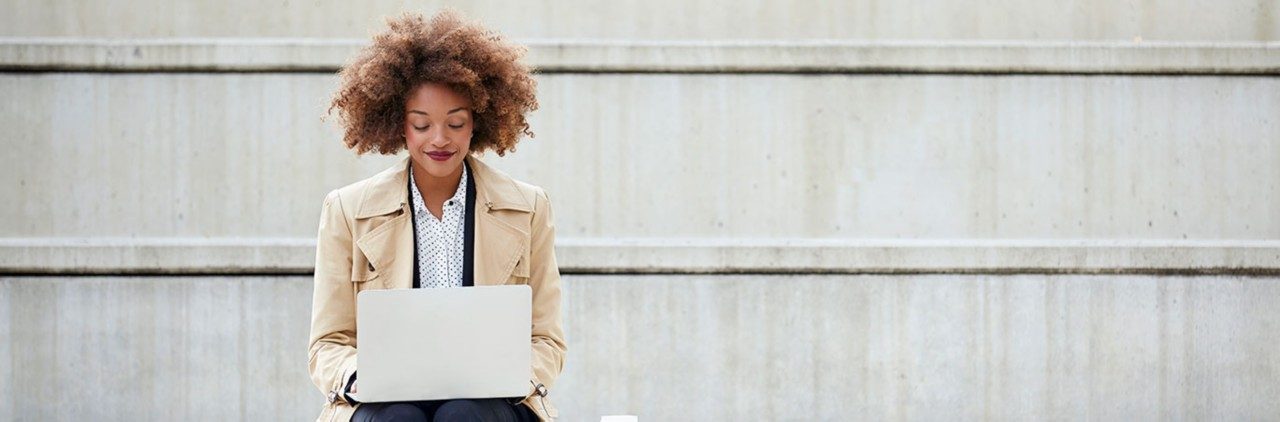 Young woman on a computer