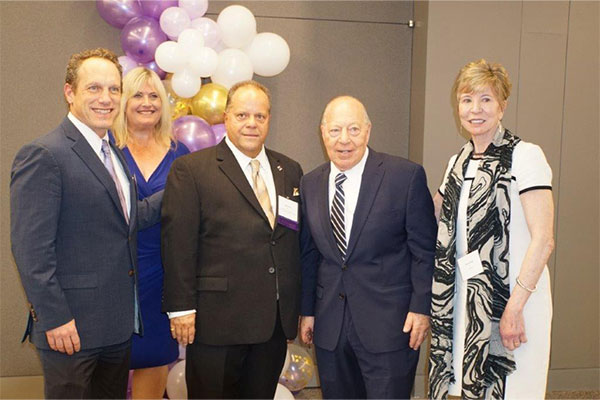 Business Manager of the International Association of Heat and Frost Insulators and Allied Workers Local 12 and Heroes of Labor Award recipient John Jovic (center) joined by EmblemHealth CEO Karen Ignagni, LaborPress Editor Neal Tepel, EmblemHealth Assistant Vice-President for New York City Strategic Relationships Christine O’Connor, and Business Agent International Association of Heat and Frost Insulators and Allied Workers, Local 12 Chris Cook. 