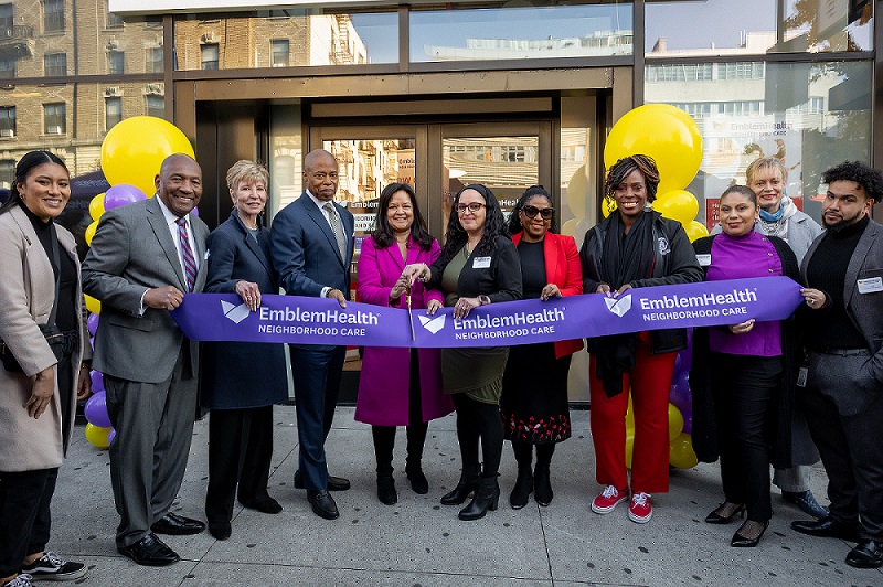 EmblemHealth leadership along with city councilmembers cutting the ribbon marking the grand opening of the Southern Boulevard  Neighborhood Care opening location in Bronx, New York.