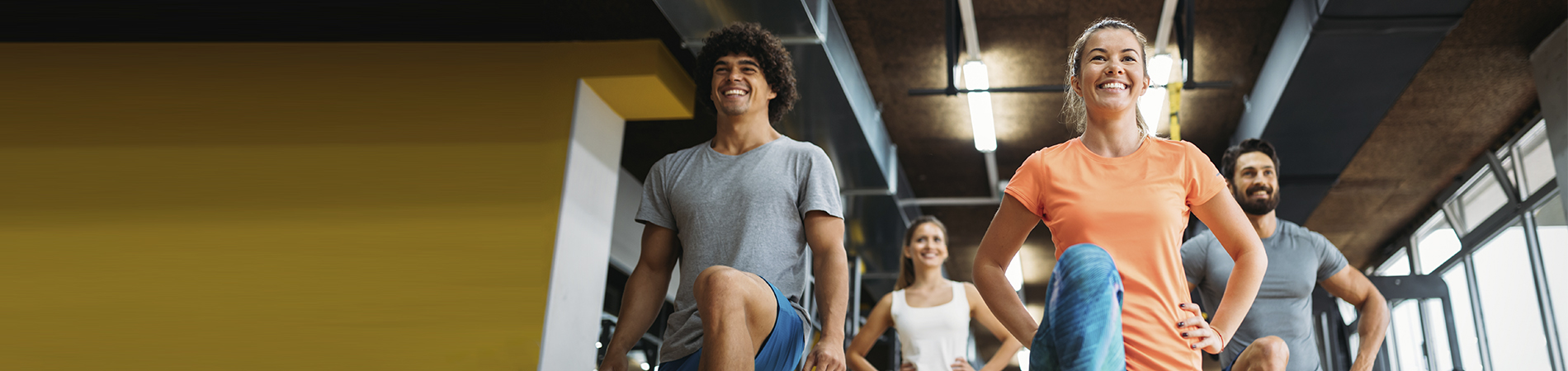 Patients stretching in a gym class