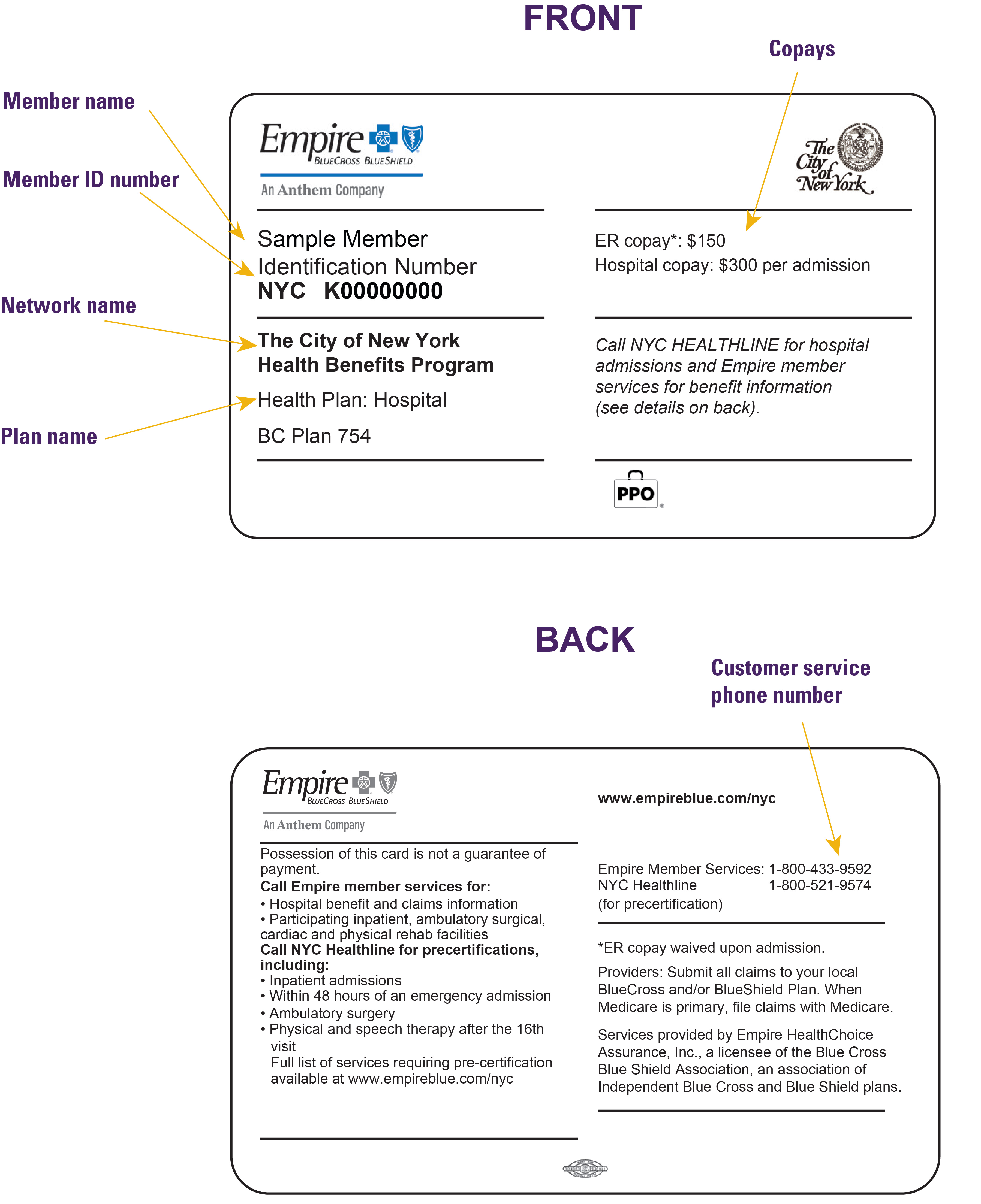 Empire BCBS I.D. Card