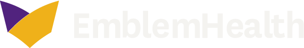 EmblemHealth Logo with reverse color text.